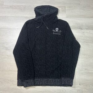 Sea Shepherd Mens Large Black Pullover Hoodie Skull Trident‎ Sweatshirt